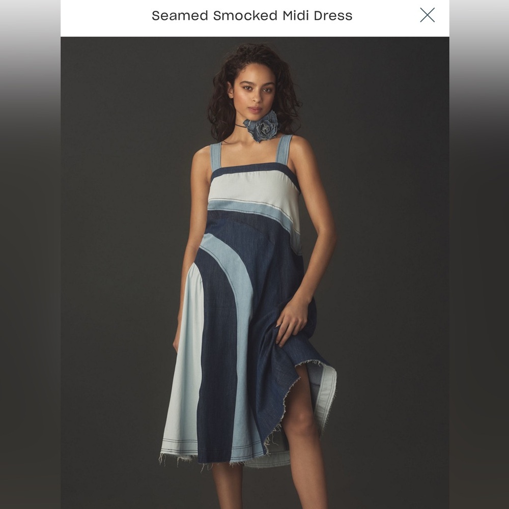 Pilcro Blue Slit Midi Sundress